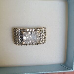 Elegant Gold and Simulated Diamond  Women's Ring